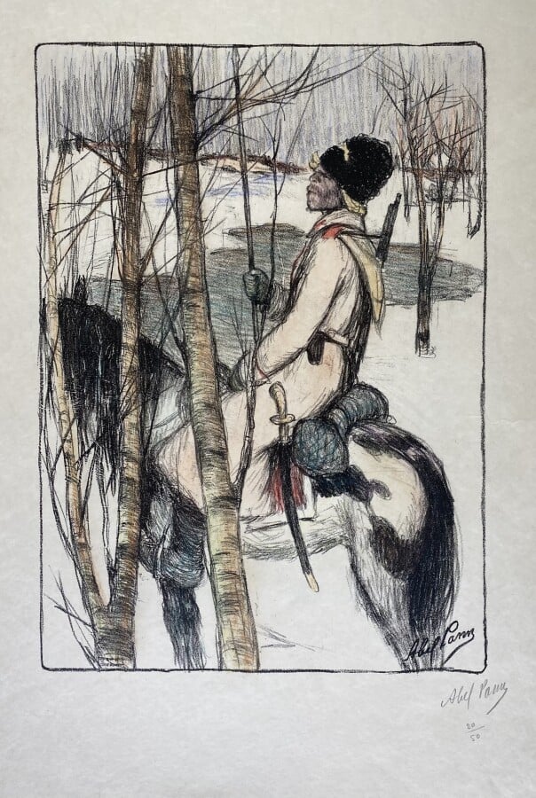 Abel PANN (1883-1963) - Un Héros guerre en Ukraine, 1916 - 3 lithographies en c…