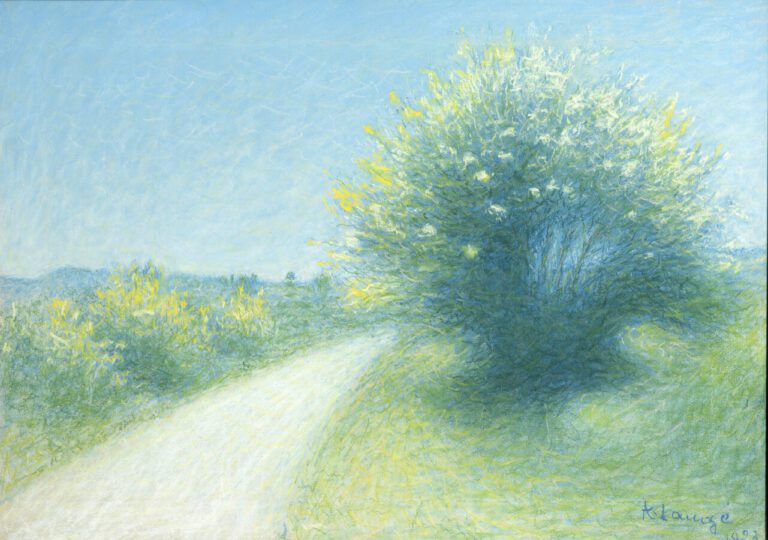 Achille LAUGÉ (1861-1944) - Route de Cailhou, 1923 - Pastel sur toile, signé et…