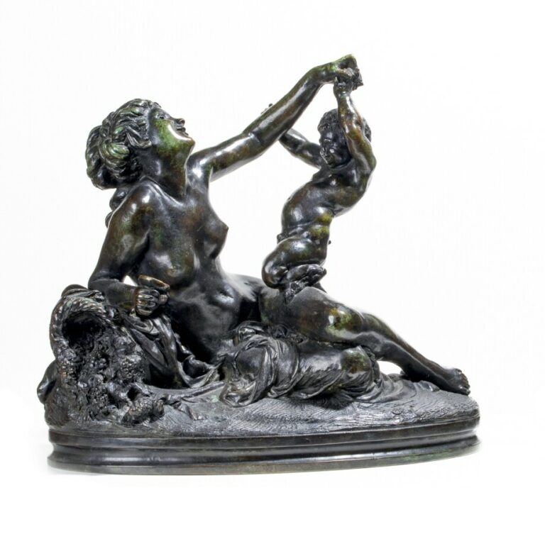Albert-Ernest de CARRIER-BELLEUSE (1824-1887) - Psyche et Cupidon - Bronze à pa…