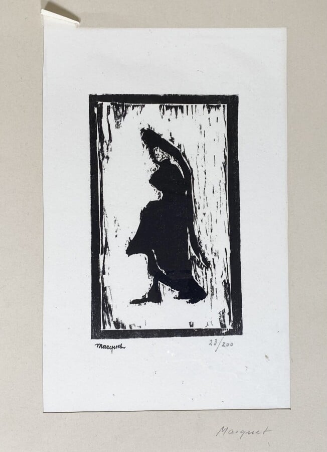 Albert MARQUET (1875-1947) - Femme de profil - Bois gravé original, signé au ta…