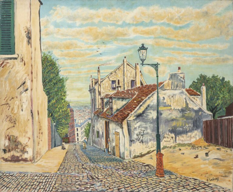 André de FONTENAY SAINT- AFFRIQUE (1913-1983) - Paysage de Montmartre ( maison…