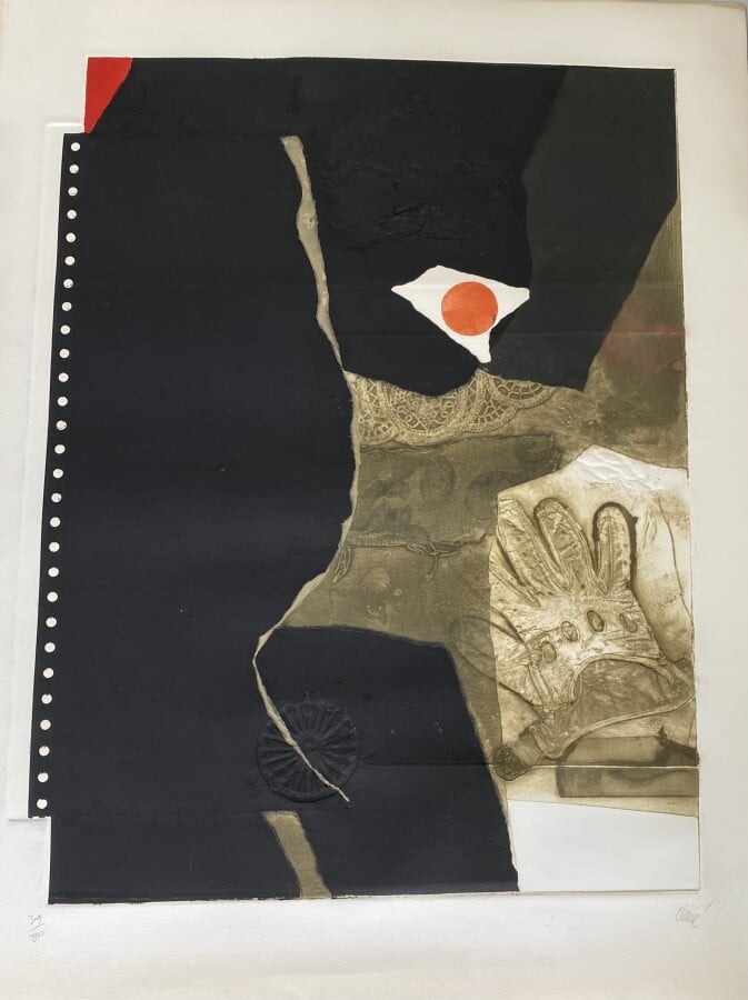 Antoni CLAVÉ (1913-2005) - Composition au gant - Eau-forte , gaufrage en couleu…