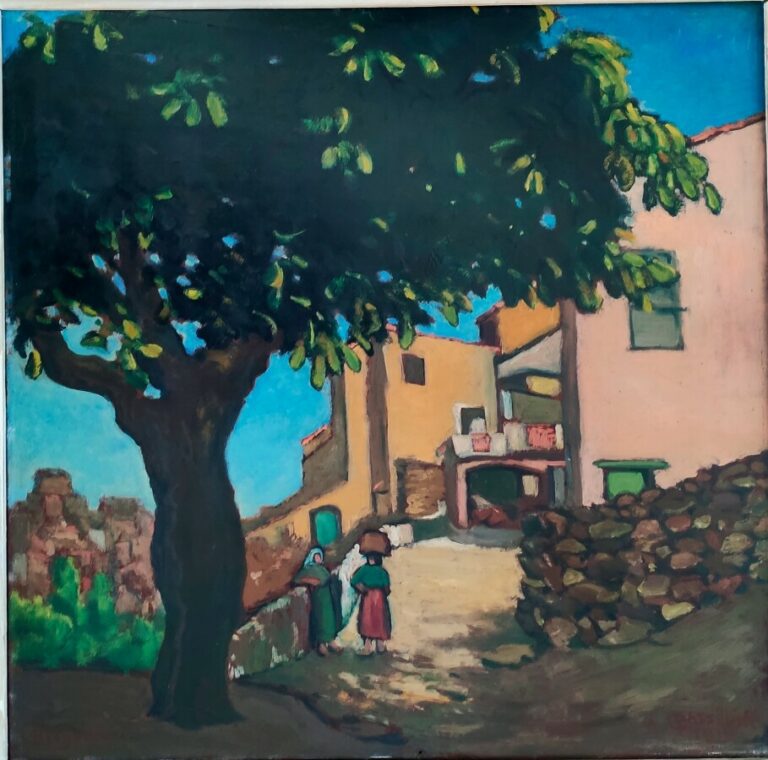 Augustin GRASS-MICK (1873-1963) - Belgodère, Corse, 1914 - Huile sur panneau si…