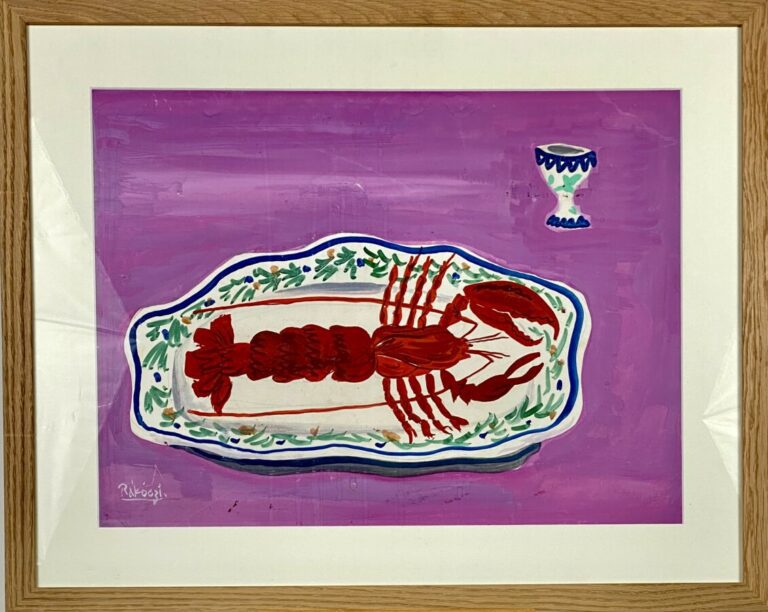Basil Ivan RAKOCZI (1908-1979)Le homardGouache sur papier, signée en bas à gauc…