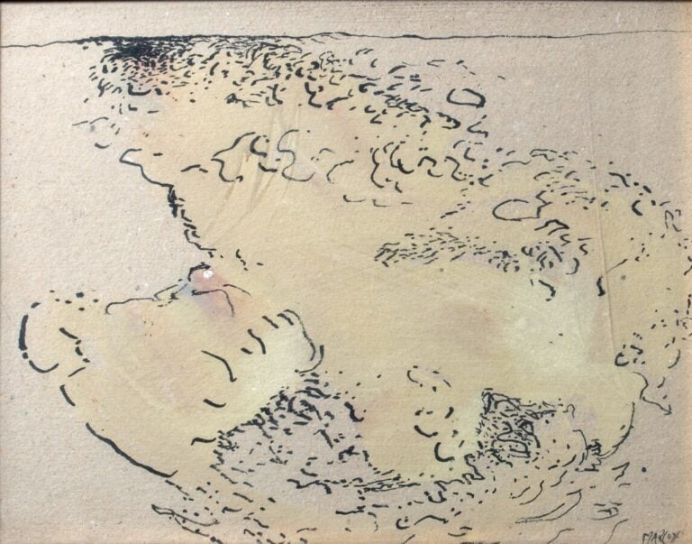 Charles MARCON (1920-2019) - Paysage avec personnages ; Composition - 2 encres…