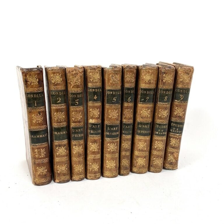 CONDILLAC. Cours d'étude pour l'instruction des jeunes gens. 9 volumes. An VIII…