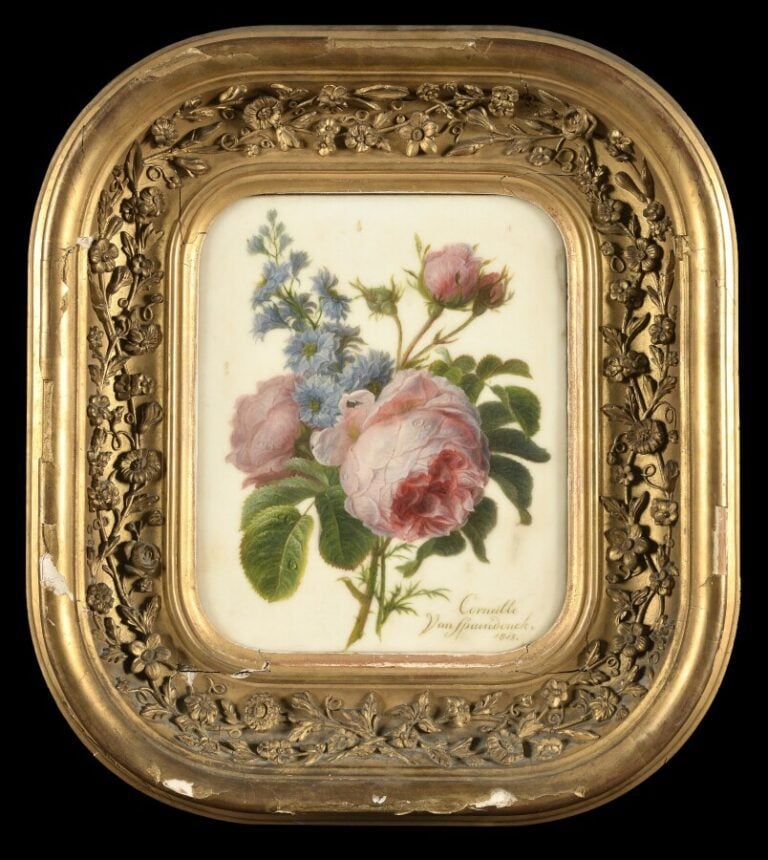 Cornelis van SPAENDONCK(Tilbourg, 1756 Paris, 1839) - Bouquet de roses et de bl…