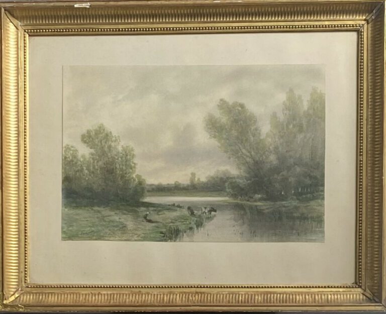 Dariante, aquarelle, paysage à la rivière