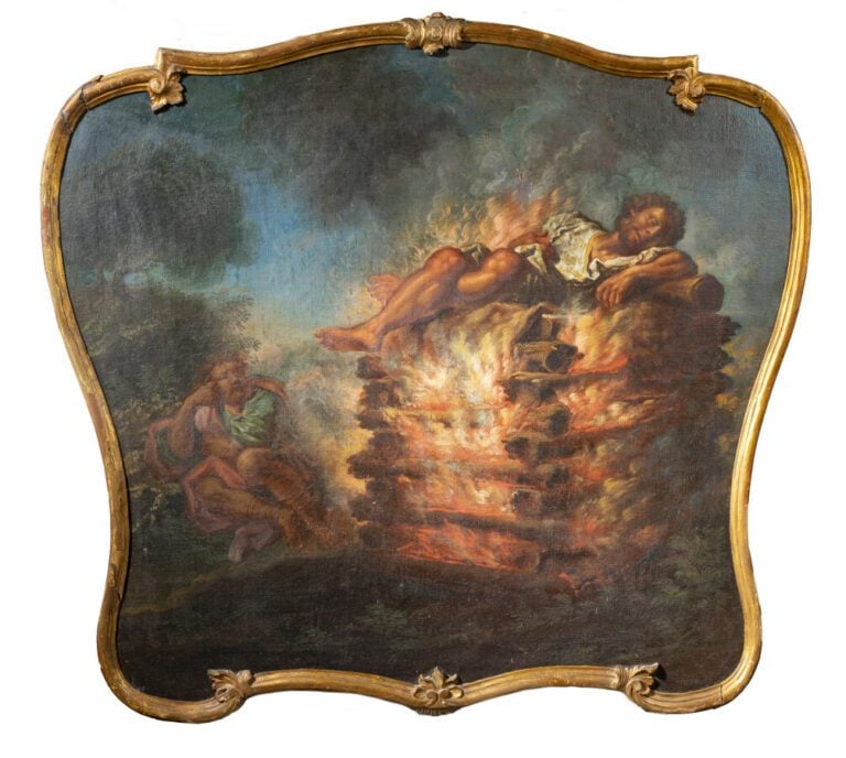 Ecole allemande, fin du XVIIème siècle - Hercule et les oiseaux du lac Stymphal…