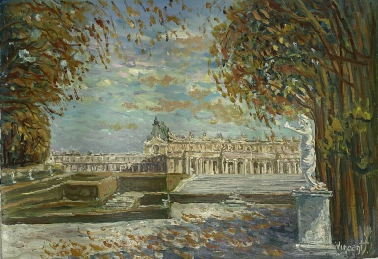 Ecole française XXème siècle - "La Seine et Notre-Dame" - Huile sur toile (Sans…