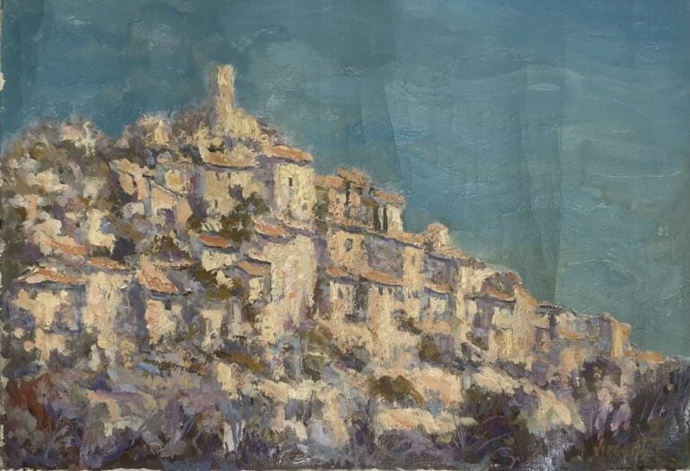 Ecole française XXème siècle - "Paysage au canal" - Huile sur toile (Sans châss…