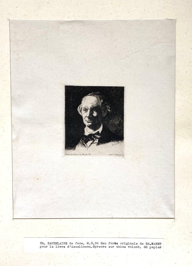 Édouard MANET (1832-1883) - Charles Baudelaire de face, 1862 (M.Guerin 38) - Ea…