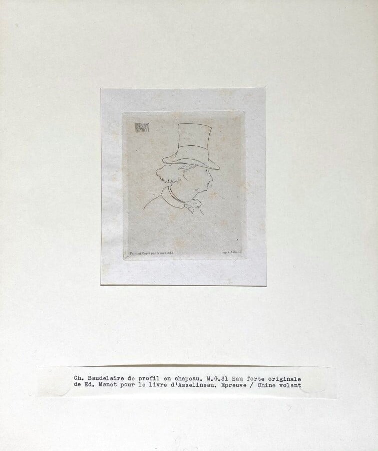 Édouard MANET (1832-1883) - Charles Baudelaire de profil en chapeau, 1862 (M.Gu…