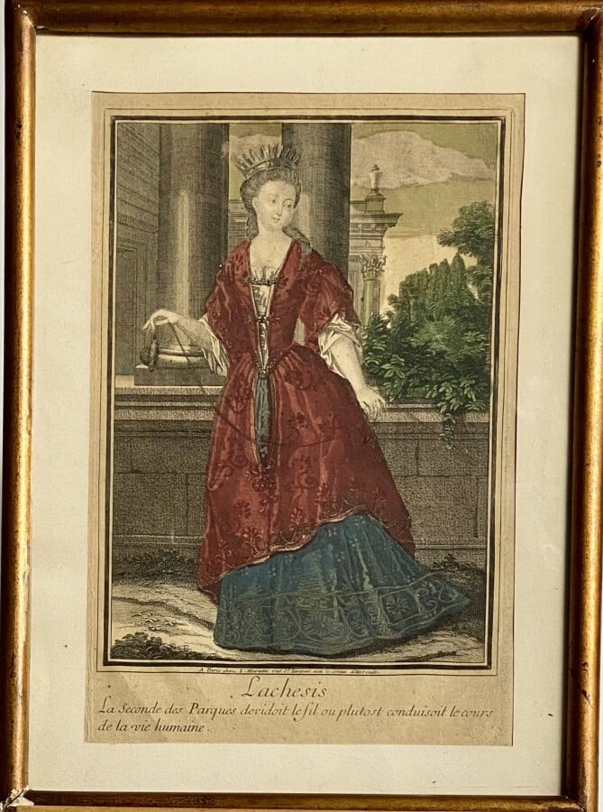 Ensemble de 7 gravures diverses : "Jeune mariée", Squero Venise", "Jeune page",…
