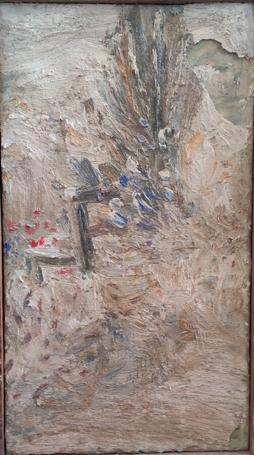 Evert LINDFORS (1927-)(1/1) - Composition PI06 - Technique mixte sur panneau, s…