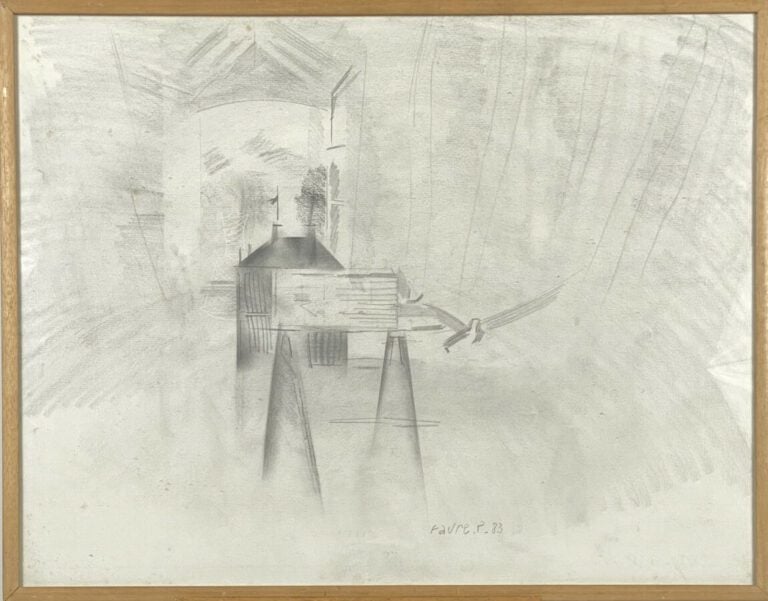 FAURE "Maisons". Deux dessins signés en bas . 45 x 57 cm et 50 x 52 cm