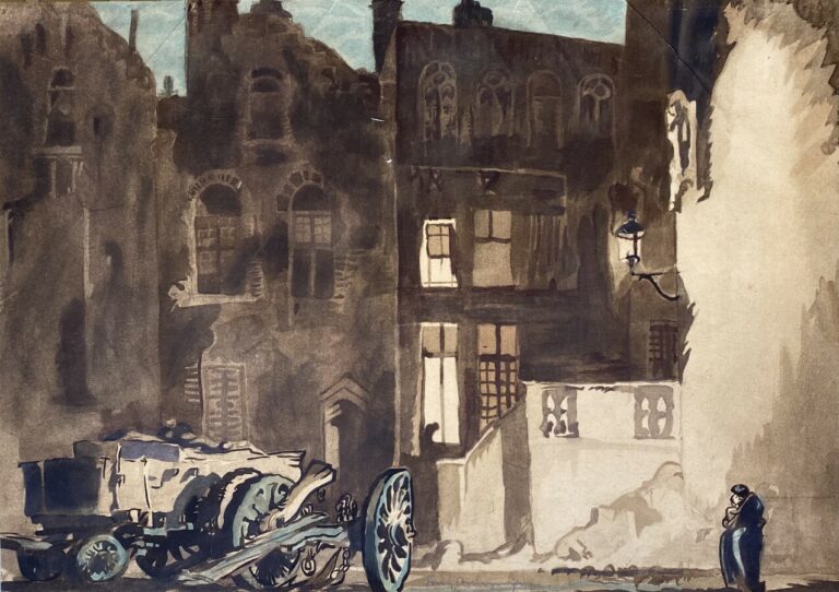 Frank BRANGWYN (1867-1956) - Bruges la nuit- 1927 - Procede photomecanique en c…