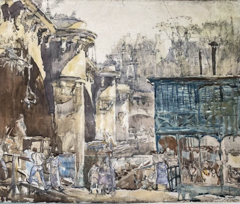 Frank BRANGWYN (1867-1956) - Le Pont-Neuf et les bains de la Samaritaine. Vers…