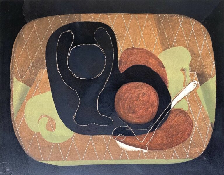 Georges BRAQUE (1882-1963) - Nature morte, 1933, - Pochoir en couleurs sur véli…