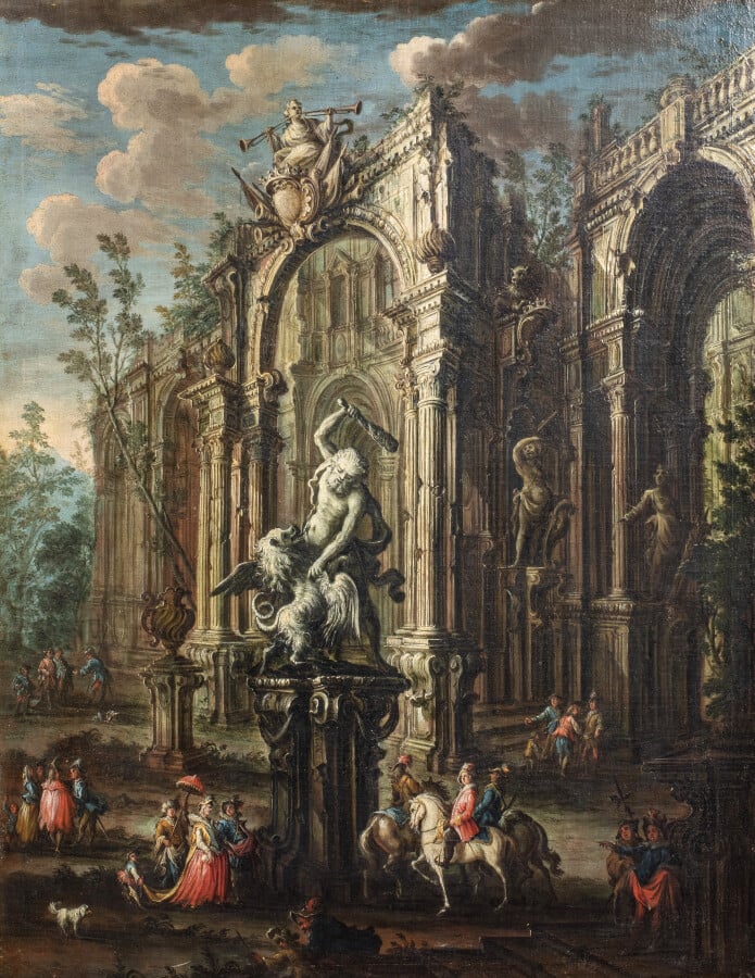 Gherardo POLI(Florence, 1676 -Pise, 1746) - Caprice architectural aux ruines et…
