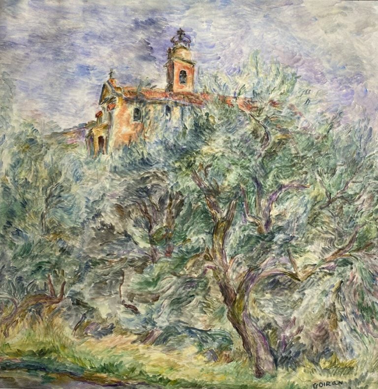 GOIRAN "Paysage du midi". Aquarelle sur papier, signé en bas à droite. 54 x 45…