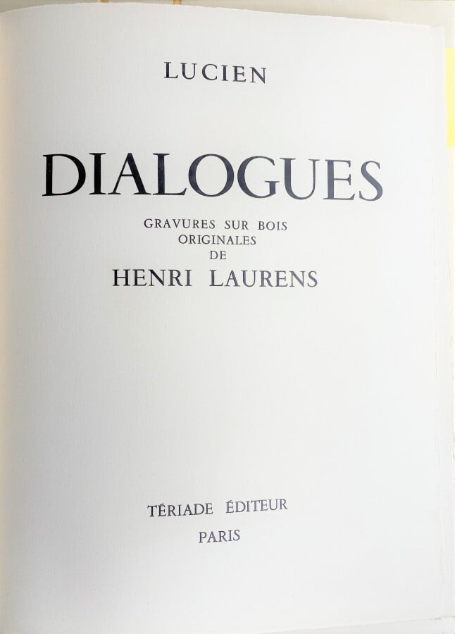 (Henri LAURENS) (1885-1954) - - Lucien de Samosate , Dialogues. gravures sur bo…