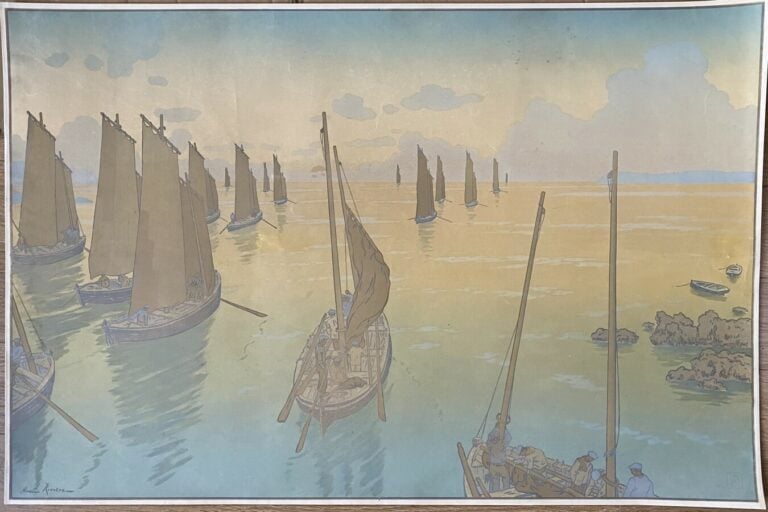 Henri RIVIERE (1864-1951) - Le Coucher de Soleil, Planche 11, 1898 (Fields 74)…