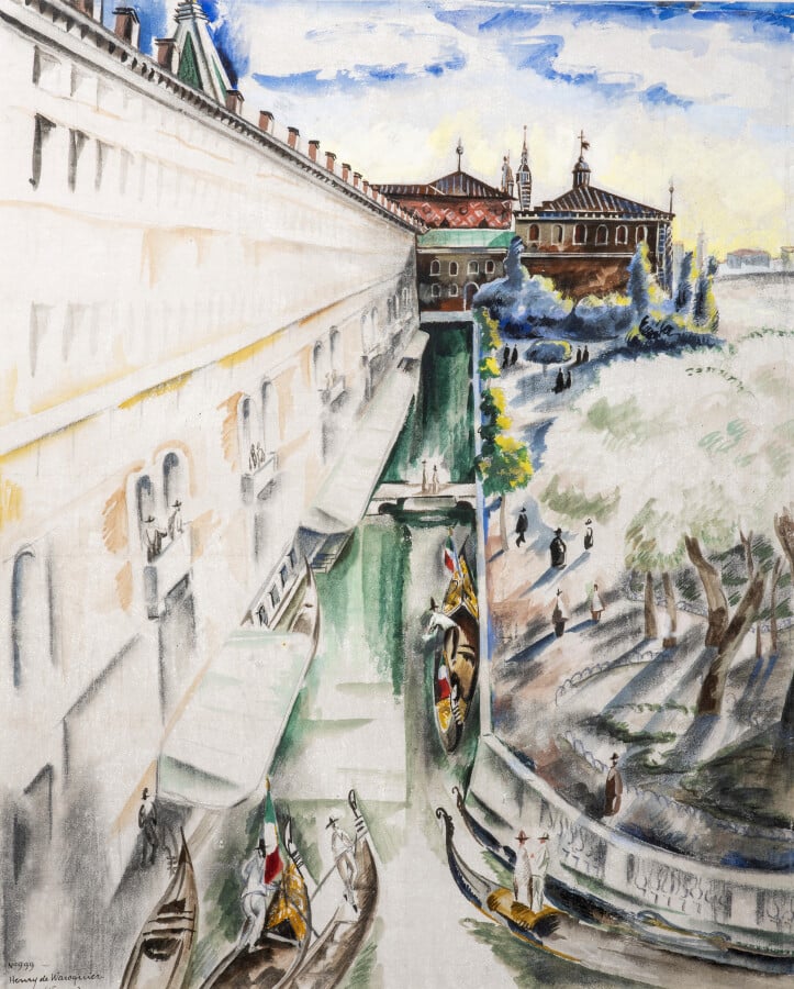 Henry DE WAROQUIER (1881-1970) - Venise - Aquarelle sur papier, signée, située…