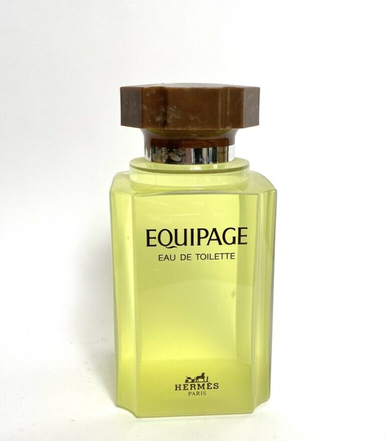 HERMES. - Equipage. - Flacon de parfum factice géant - Hauteur : 30 cm