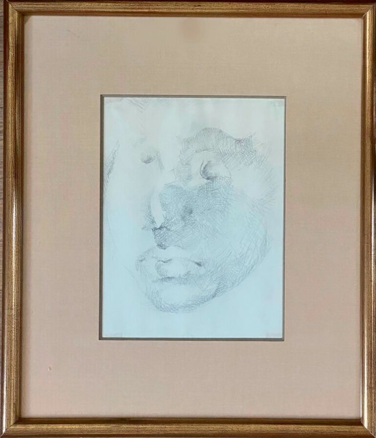 Iba N'DIAYE (1928-2008) - Portrait, 1978 - Crayon sur papier, signé, daté et dé…