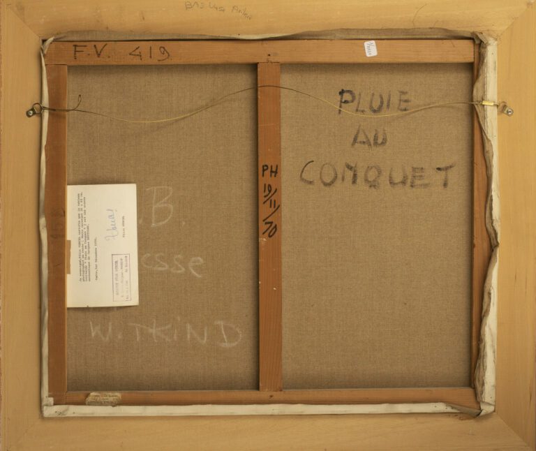 Jacques BOUYSSOU (1926-1997) - Pluie au Conquet - Huile sur toile, signée en ba…