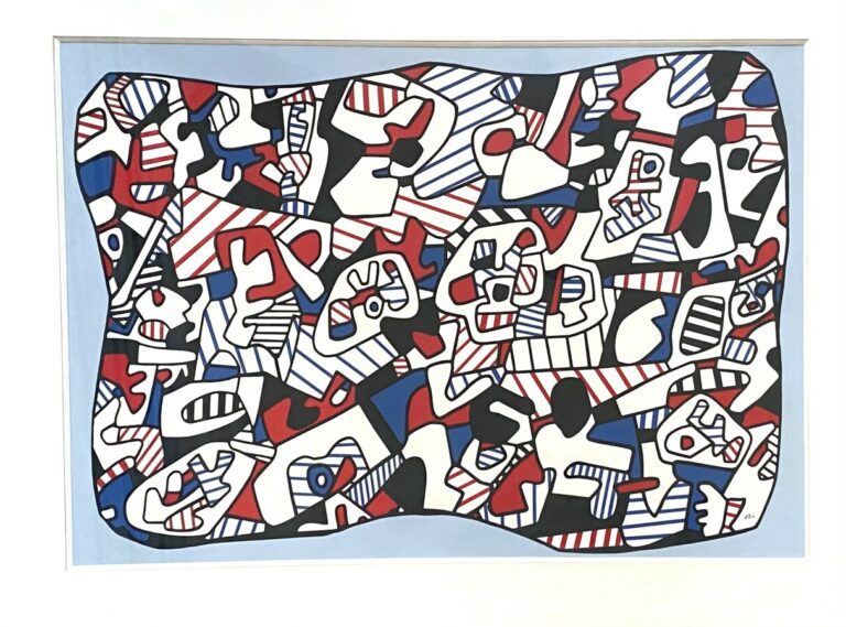 Jean DUBUFFET (1901-1985) - Composition, 1974 - Sérigraphie en couleurs , monog…