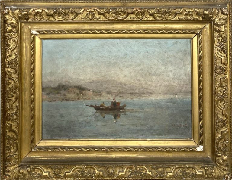 JEROME BOST - - Mer , - pastel à l'huile sur toile, signé et daté au dos - 55x5…