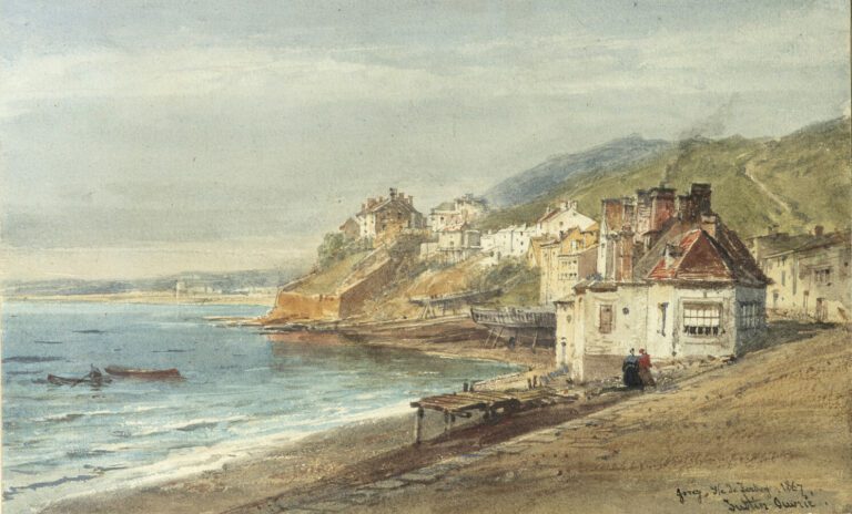 Justin-Pierre OUVRIÉ (1806-1879) - Vue de Gorey sur l'Ile de Jersey - Aquarelle…