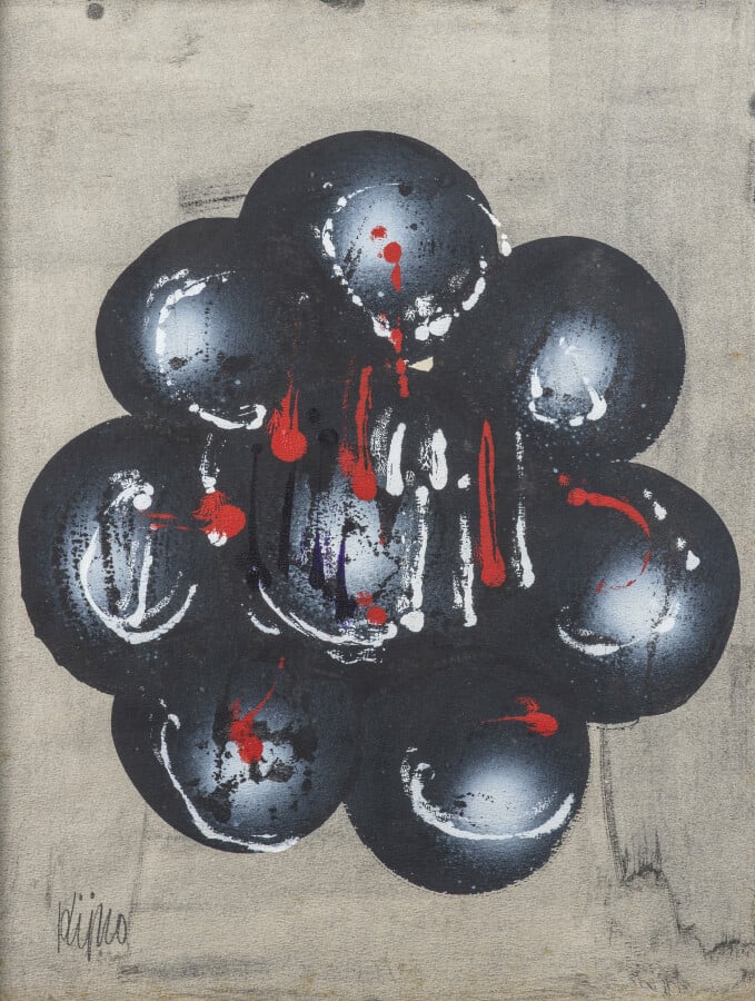 Ladislas KIJNO (1921-2012) - Variation E sur la Structure 21 - Gouache et aquar…