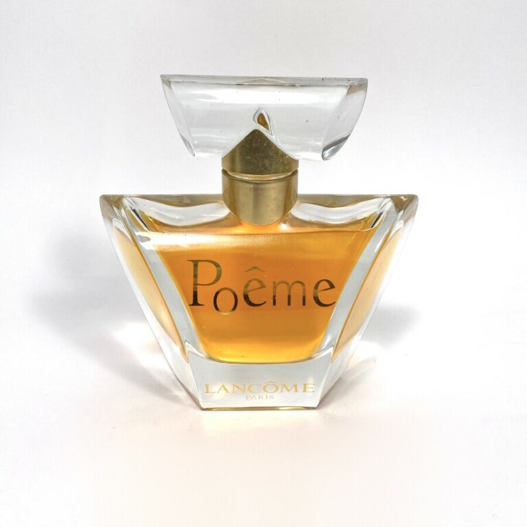 LANCOME. - Poême - Flacon de parfum factice géant en verre et métal - Hauteur :…