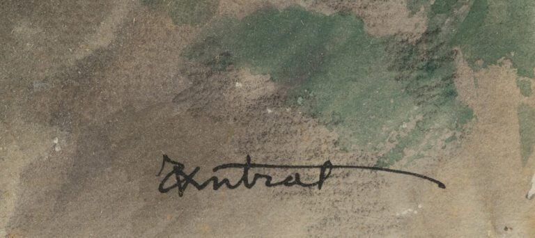 Louis Robert ANTRAL (1895-1939) - La cour - Aquarelle sur papier, signée en bas…