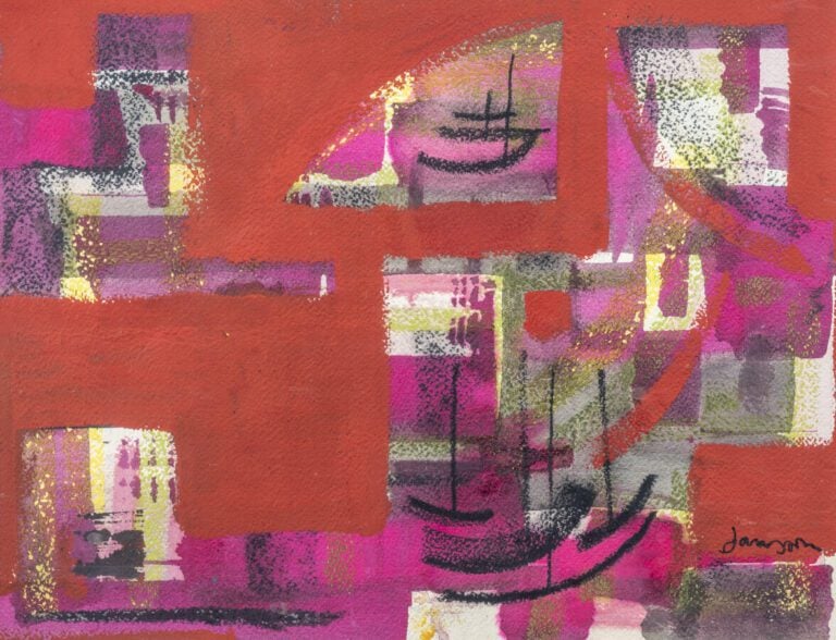 Marc JANSON (1930- ) - Composition - Technique mixte sur papier, signée à droit…