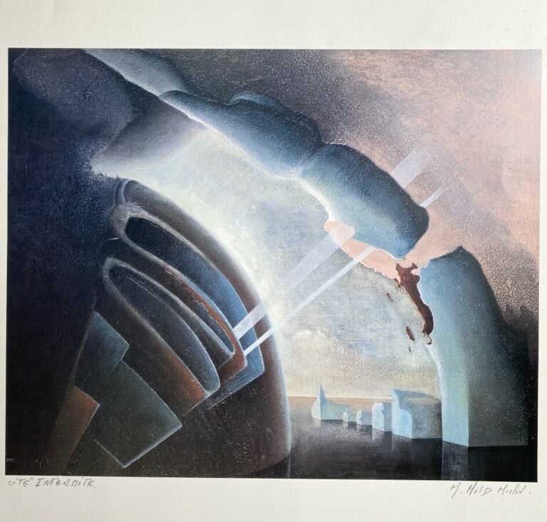 Michel HILD (XX)."Cristallin" lithographie, signée en bas à droite, dédicacée,…