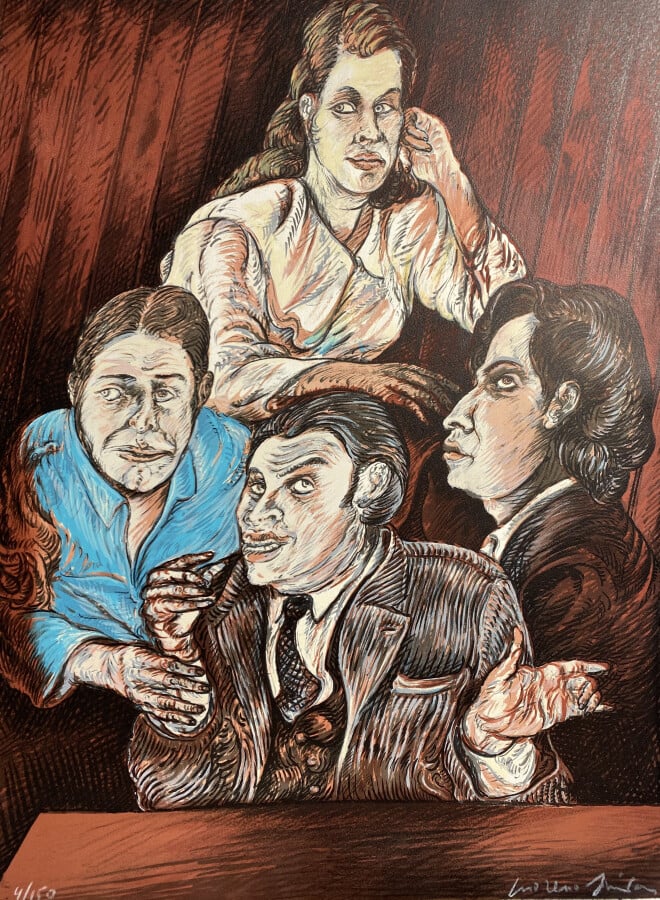 Michel HILD (XX)."Cristallin" lithographie, signée en bas à droite, dédicacée,…