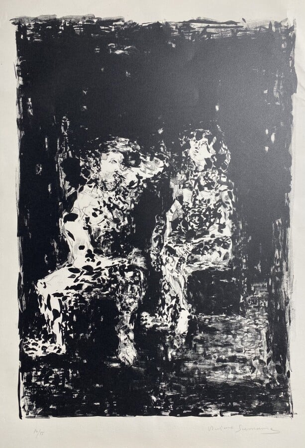 Michel HILD (XX)."Cristallin" lithographie, signée en bas à droite, dédicacée,…