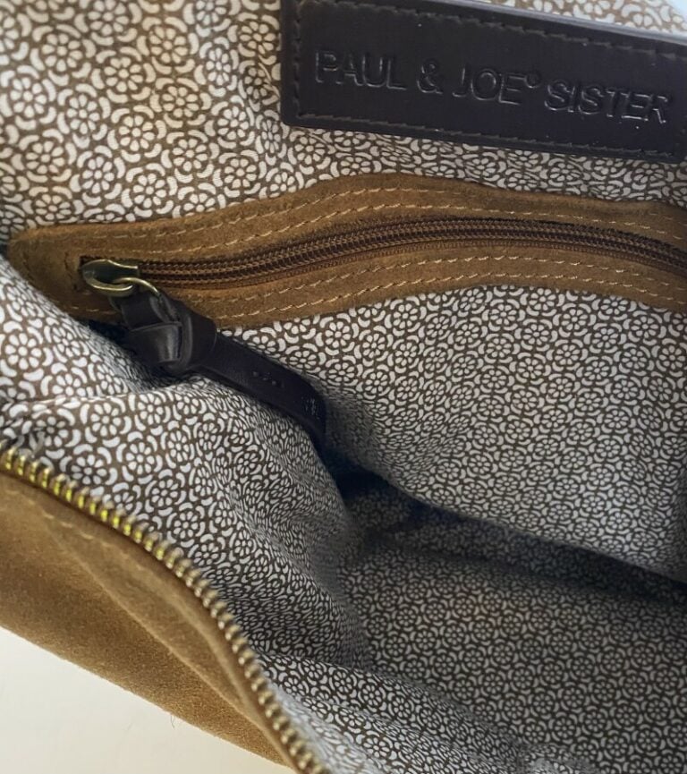 PAUL & JOE SISTER - Sac à main souple en daim camel et cuir brun à deux poches…