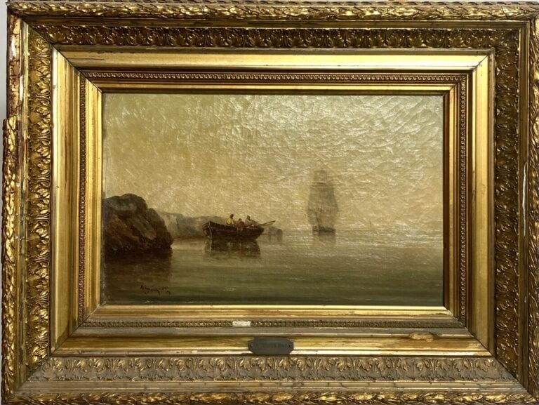 Paul SEIGNON (XIXème) - Marine. - Huile sur toile, signée en bas à droite. - 22…