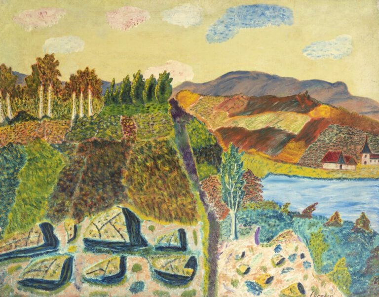 PERRIER (XXème siècle) - Paysage - Huile sur toile, signée en bas à droite - 46…