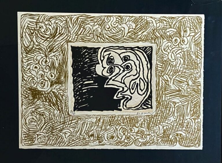 Pierre ALECHINSKY (1927) - Double vue, 1970 (Rivière, 475) - Linogravure en noi…