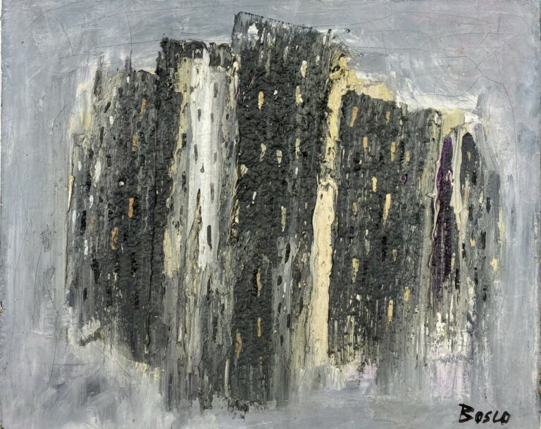 Pierre BOSCO. Composition. Huile sur toile, signée en bas à droite. 38 x 46 cm…