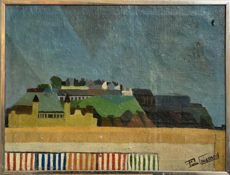 Pierre COIGNARD - Village - Huile sur toile, signée en bas à droite - 47 x 63 c…