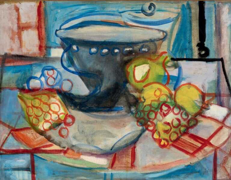 Pierre TAL COAT (1905-1985) - Citrons et raisins,1943 - Huile sur toile, signée…