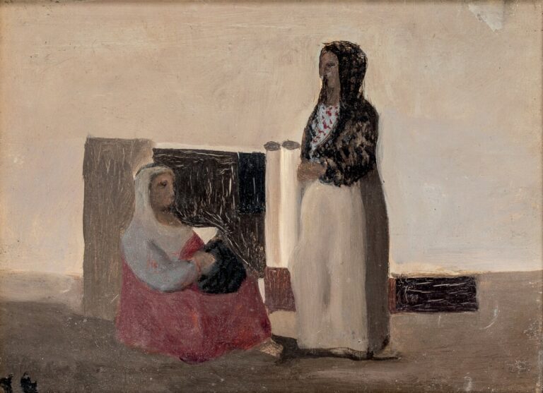 Pierre TAL COAT ( 1905-1985) - Deux femmes orientales - Huile sur panneau, mono…