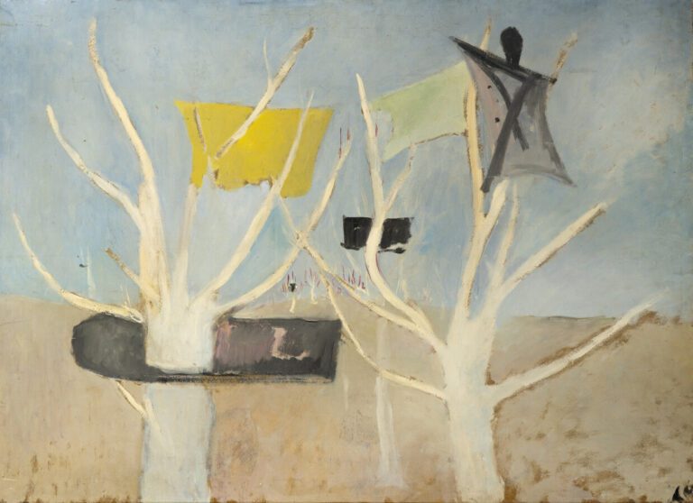 Pierre TAL COAT (1905-1985) - Les arbres, 1933 - Huile sur panneau parqueté, si…